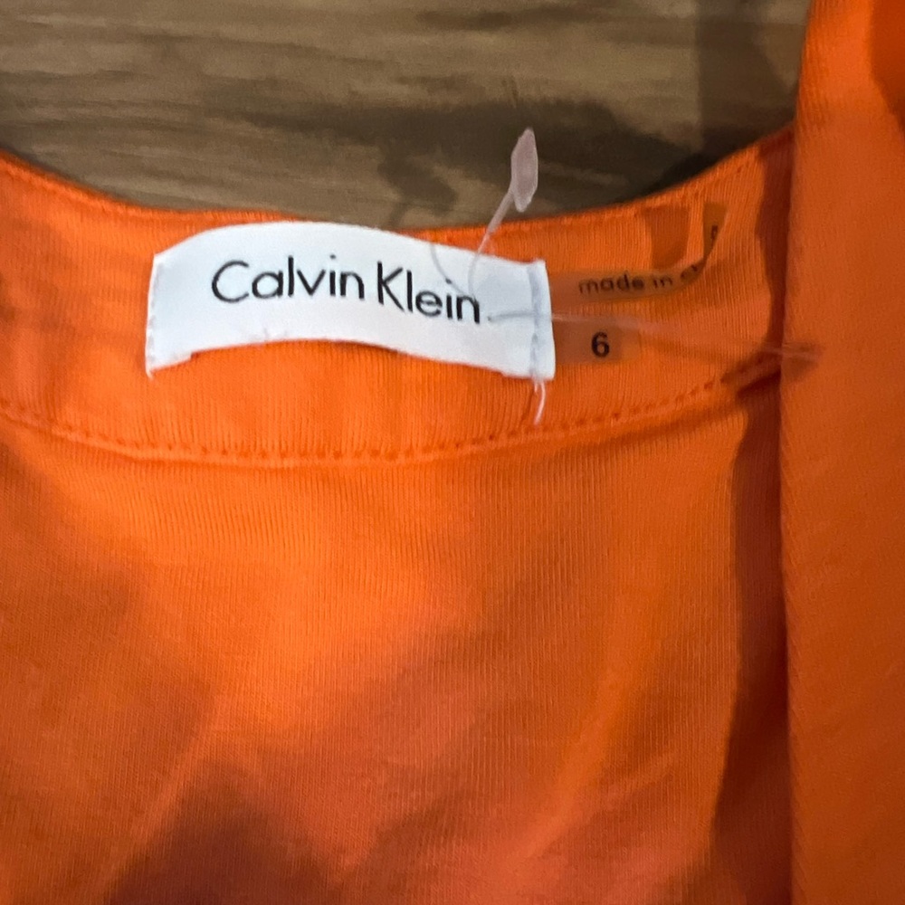 Calvin Klein Bright Orange Sun Dress - Picture 2 of 5